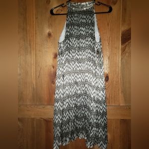 Silk Cocktail Dress Antonio melani size 4 grey and white